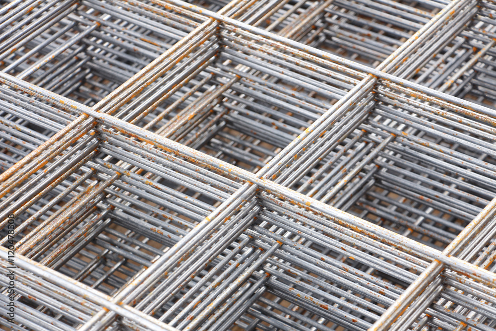 steel bar framework, in the construction site steel bar framework, in the construction site