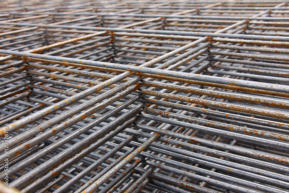 steel bar framework, in the construction site steel bar framework, in the construction site