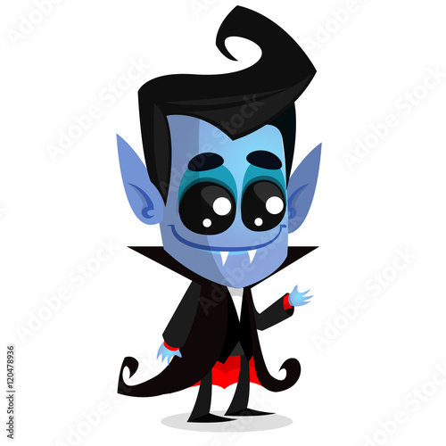 Cute cartoon vampire. Vector illustration of dracula