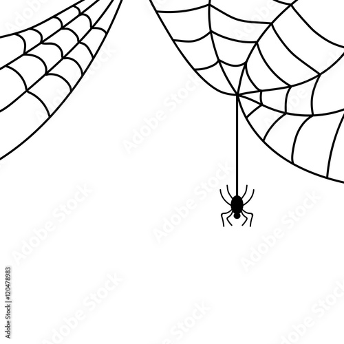 Halloween spider sign with web 1.09