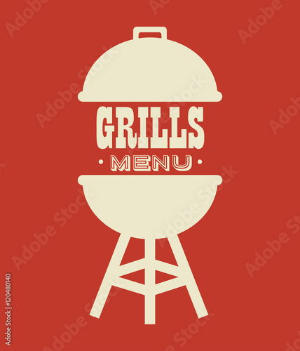 grills menu beef beer design isolated vector illustration eps 10