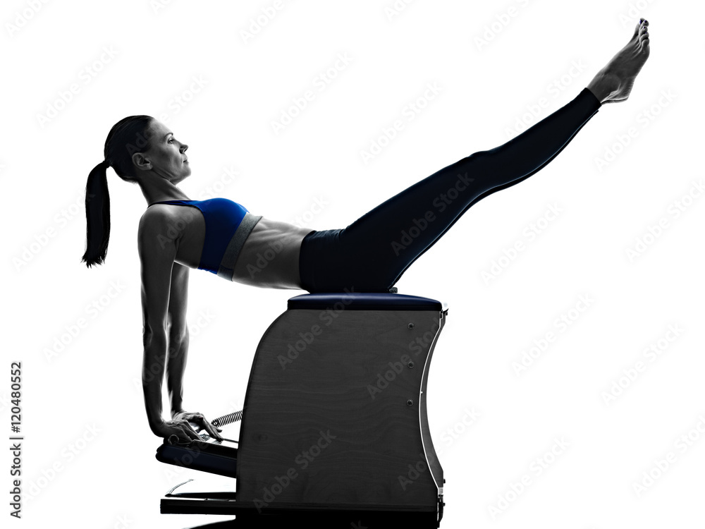 Fit Woman Exercising on Pilates Wunda Chair Stock Photo - Image of  recovery, energy: 266009538