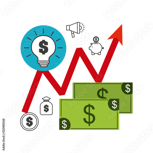 commerce and finance flat icons vector illustration design