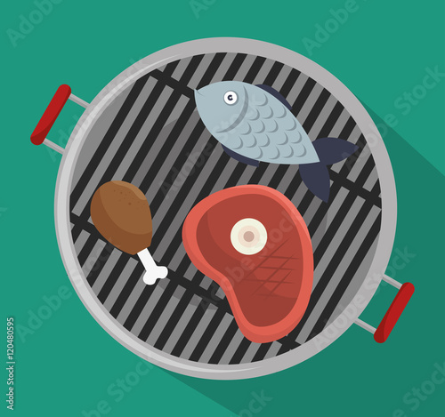 grills menu beef beer design isolated vector illustration eps 10