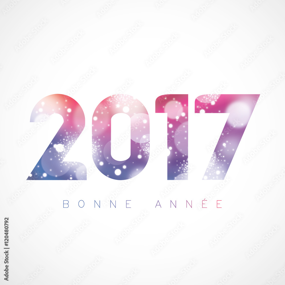 Bonne année 2017 ! Bokeh rose-violet