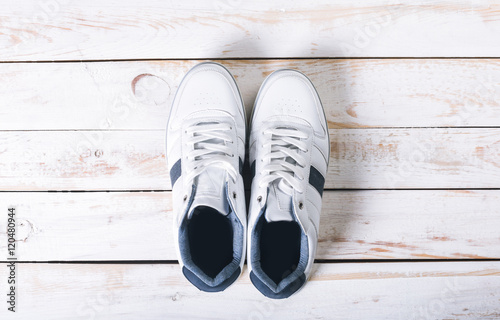 Shoes on wooden background