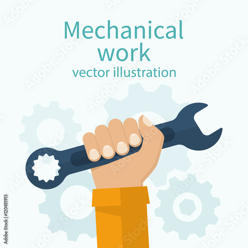 Wrench in hand human