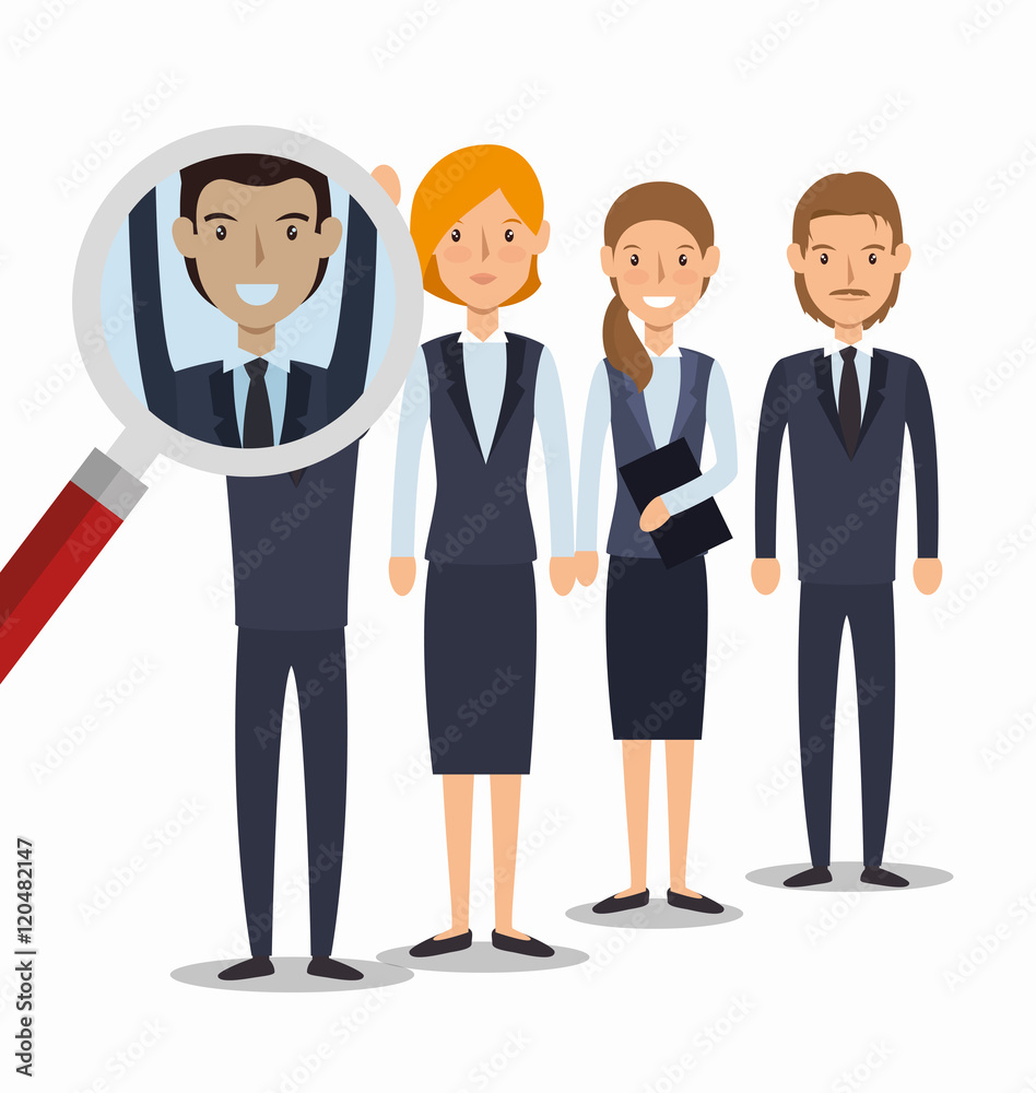 search human resources recruit design isolated vector illustration eps 10