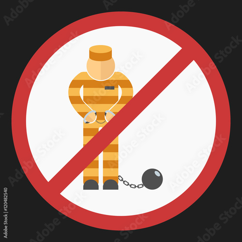 Prisoner with ball on chain icon