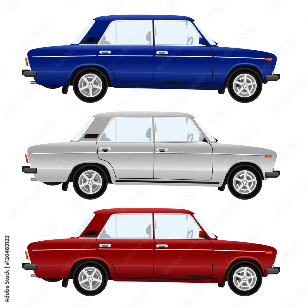 Cars vector illustration isolated on white background. Template for advertising and corporate identity
