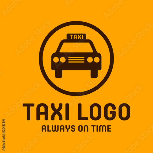 Taxi yellow logo icon style trend car sign  illustration