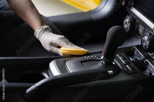 Car detailing series : Cleaning car interior photo