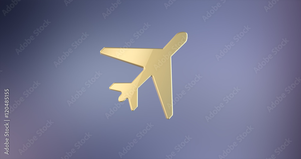 Plane Takeoff Gold 3d Icon Plane Takeoff Gold 3d Icon