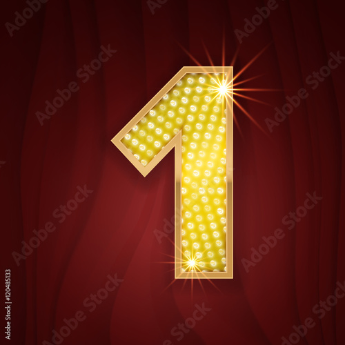 Gold light lamp bulb number 1 One