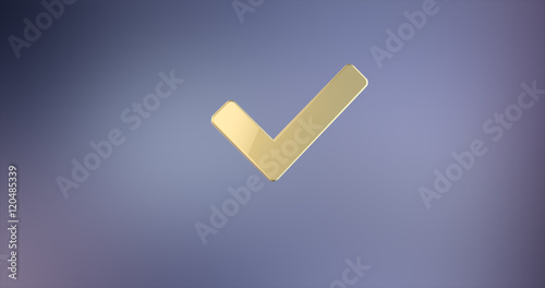 Check Sign Gold 3d Icon