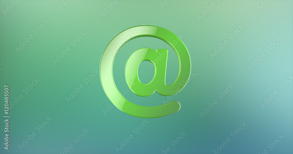 Mail At Sign Green 3d Icon Mail At Sign Green 3d Icon