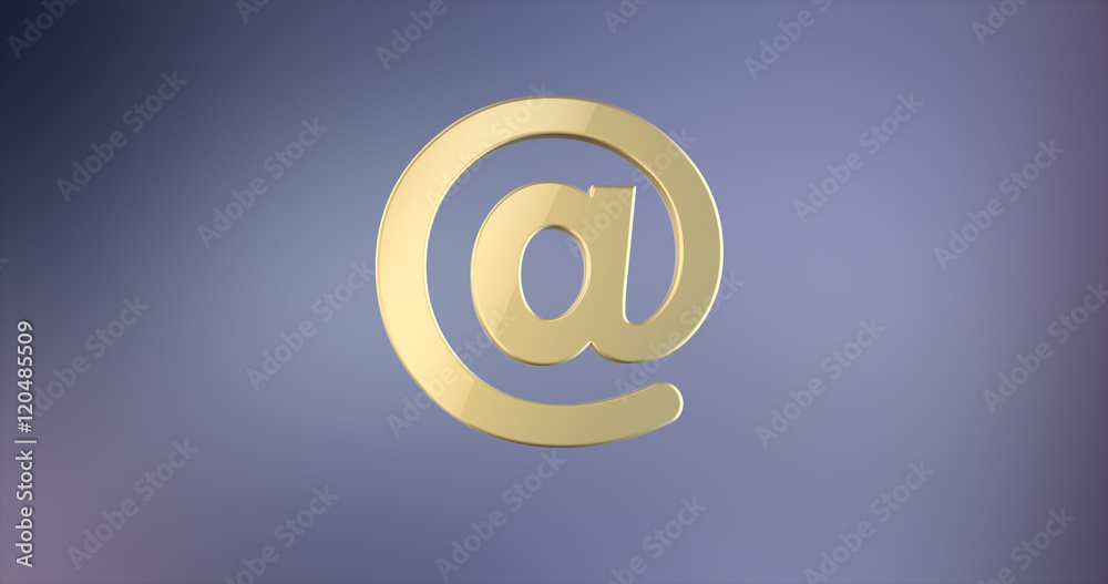 Mail At Sign Gold 3d Icon