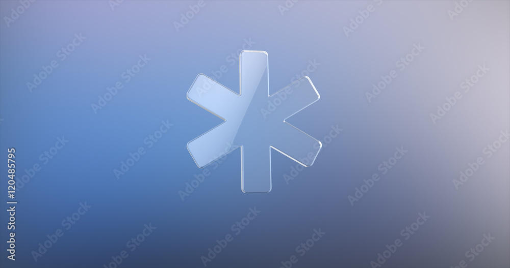 Obraz premium Asterisk Glass 3d Icon