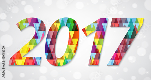 Abstract polygonal background with text and 2017