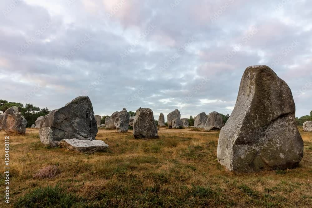 Time-Lapse,Time lapse, video, Carnac, Alignments of Carnac, Brittany, France Time-Lapse,Time lapse, video, Carnac, Alignments of Carnac, Brittany, France