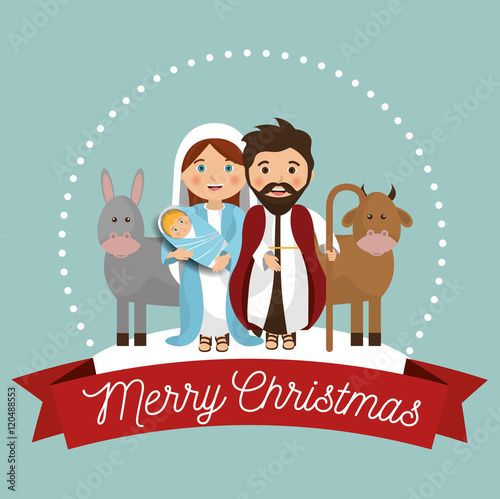 silhouette manger merry christmas design design vector illustration eps 10