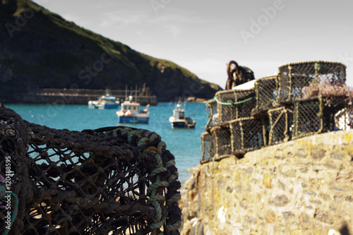 Lobster traps in the harbour, Port Issac