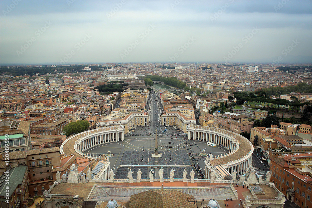 Rome panoramic view from St. Peter's Basilica
