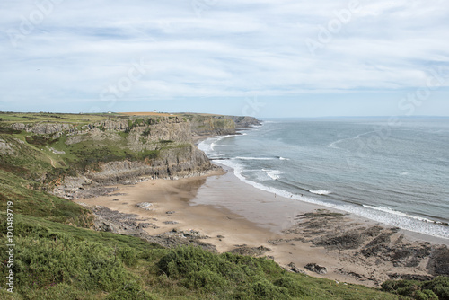 Landscape image of Mewslade Bay in the Gower Peninsula 