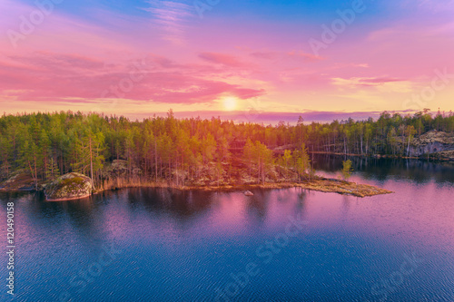 Colorful landscape at sunrise