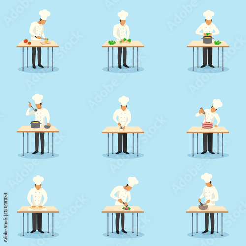  Cook Profession Icons Set