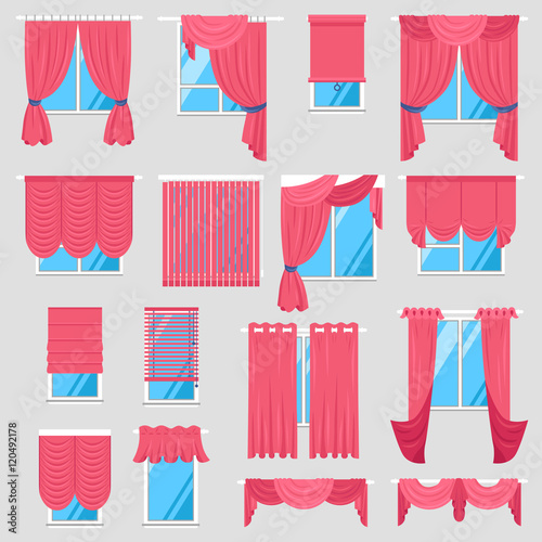 Red Curtains Set