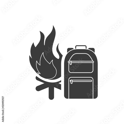 campfire with camping icon vector illustration design