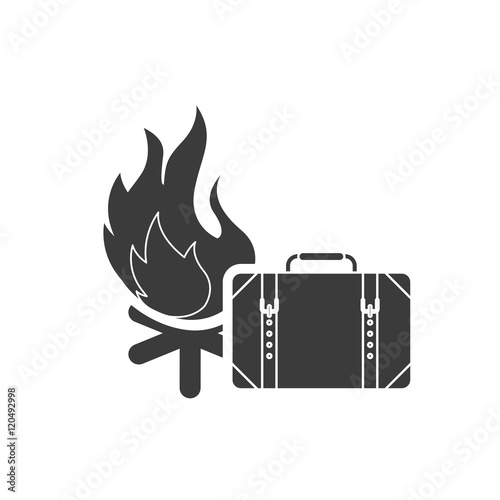 campfire with camping icon vector illustration design