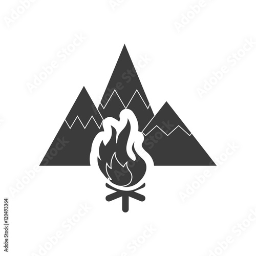 campfire with camping icon vector illustration design