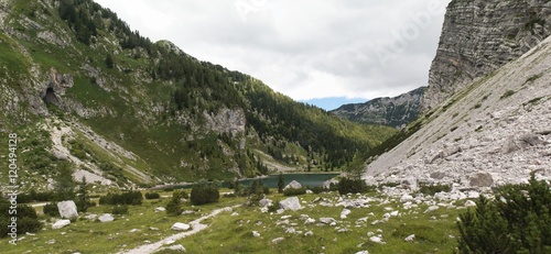 Krnsko jezero lake in Julian Alps in Slovenia photo