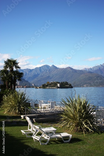 View to Isola Bella at Lake Maggiore, Piedmont Italy