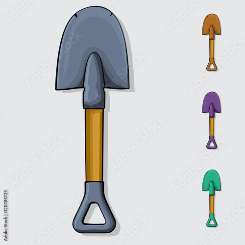 Shovel. Hand-drawn cartoon