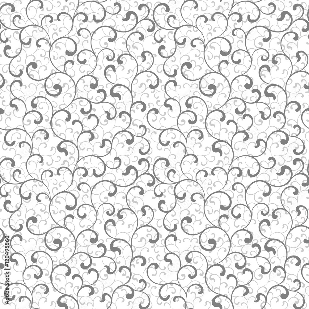 Seamless pattern with swirls on a white background. The pattern can be ...
