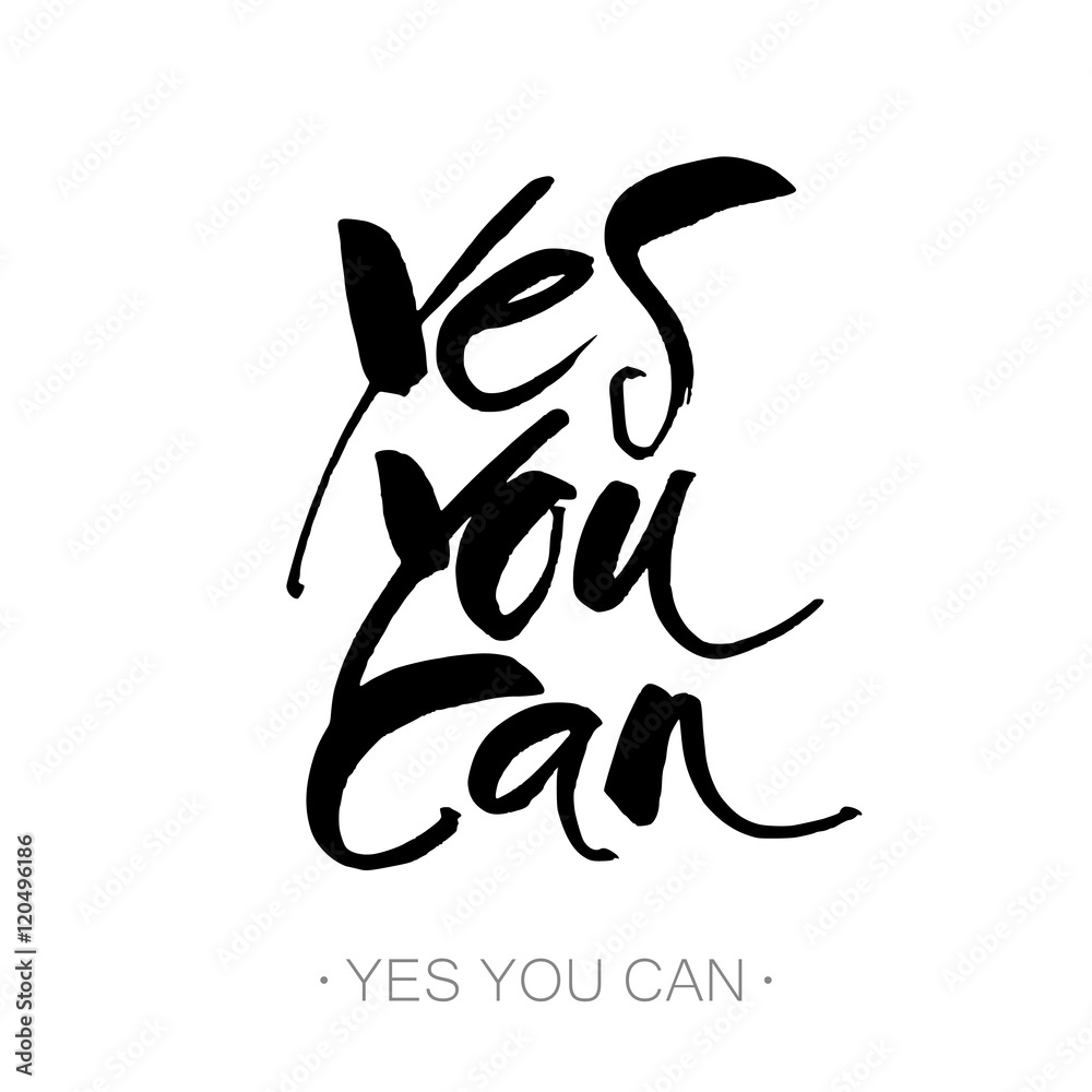 yes_you_can_lettering_template Stock Vector | Adobe Stock