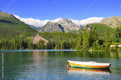 Lake Strbske Pleso in the National Park High Tatra