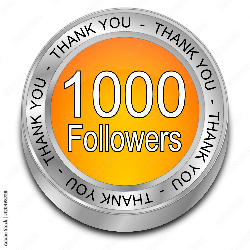 1000 Followers Thank you - 3D illustration