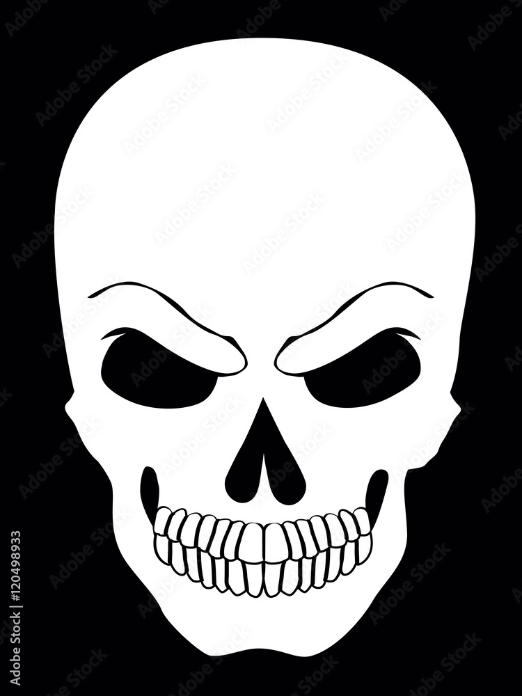Fototapeta premium Simple web icon in vector skull black and white illustration.