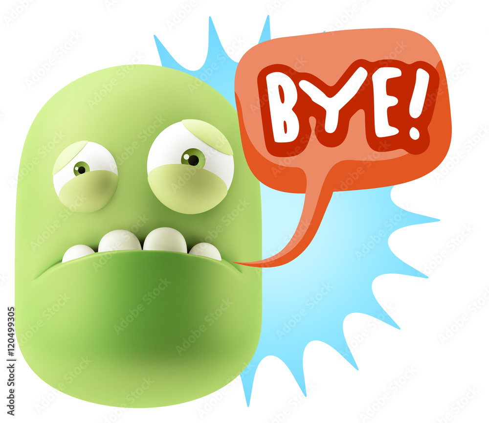 3d Illustration Sad Character Emoji Expression saying Bye with C 3d Illustration Sad Character Emoji Expression saying Bye with C