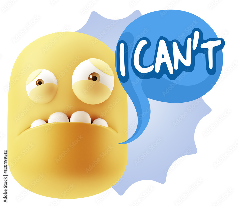 3d Illustration Sad Character Emoji Expression saying I Can't wi 3d Illustration Sad Character Emoji Expression saying I Can't wi