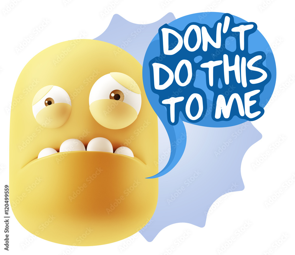 3d Illustration Sad Character Emoji Expression saying Don't do t 3d Illustration Sad Character Emoji Expression saying Don't do t