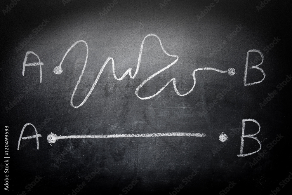 Obraz premium From A to B best Solution concept