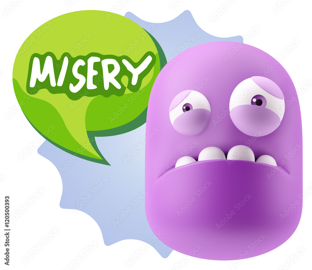 3d Illustration Sad Character Emoji Expression saying misery wit 3d Illustration Sad Character Emoji Expression saying misery wit