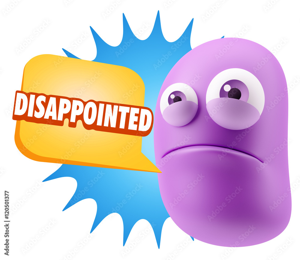 3d Illustration Sad Character Emoji Expression saying Disappoint 3d Illustration Sad Character Emoji Expression saying Disappoint