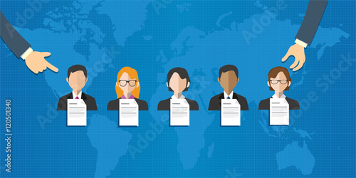Ad hoc selected special team of people group employee selection recruitment world online