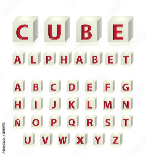 High Quality 3d Dice Alphabet with Cavalier Perspective on White Background.